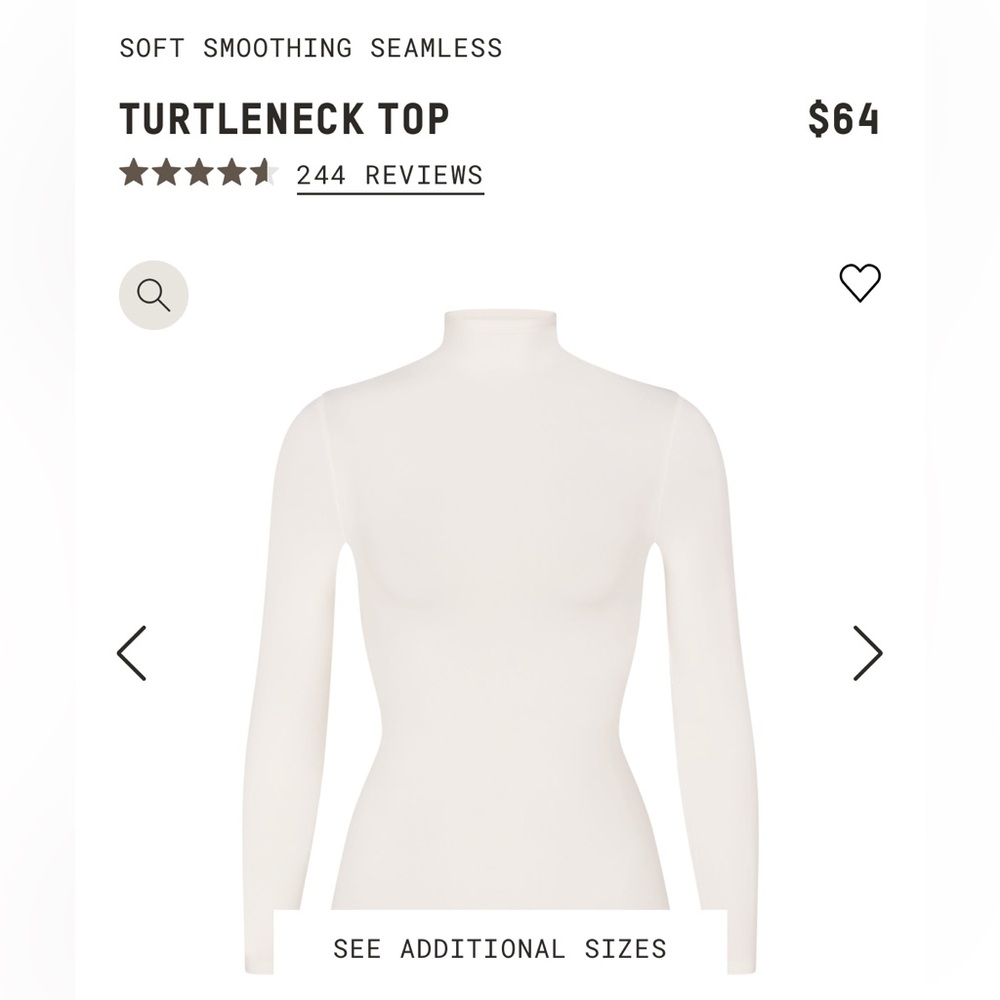 SKIMS Soft Smoothing Seamless Turtleneck Top